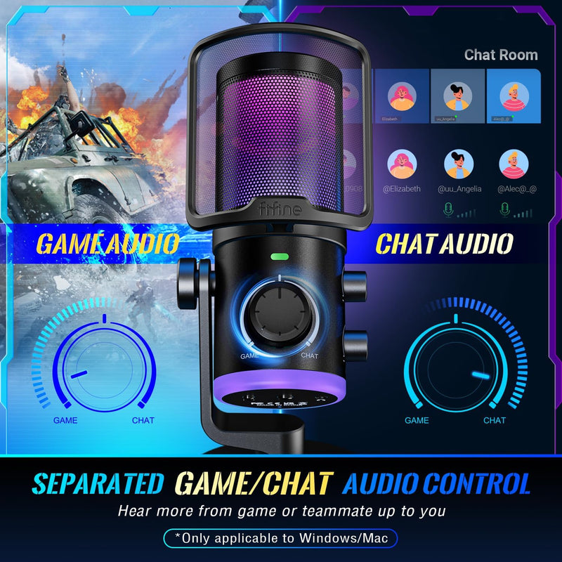 Ampligame AM6 - USB Gaming Microphone with Mute Button and Noise cancellation