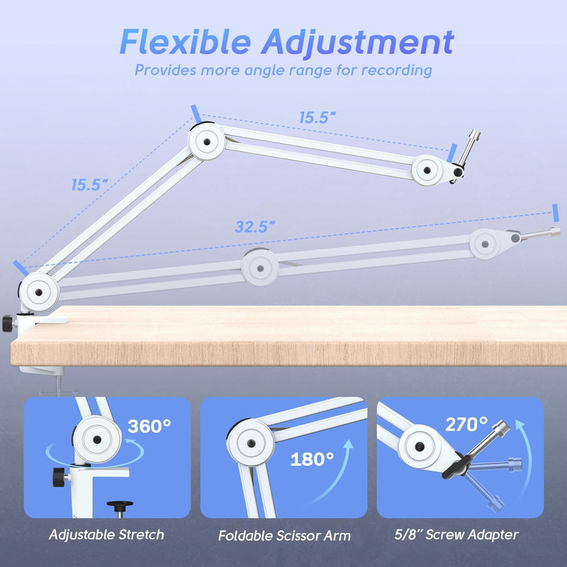 BM63 - Microphone Arm Stand (White)