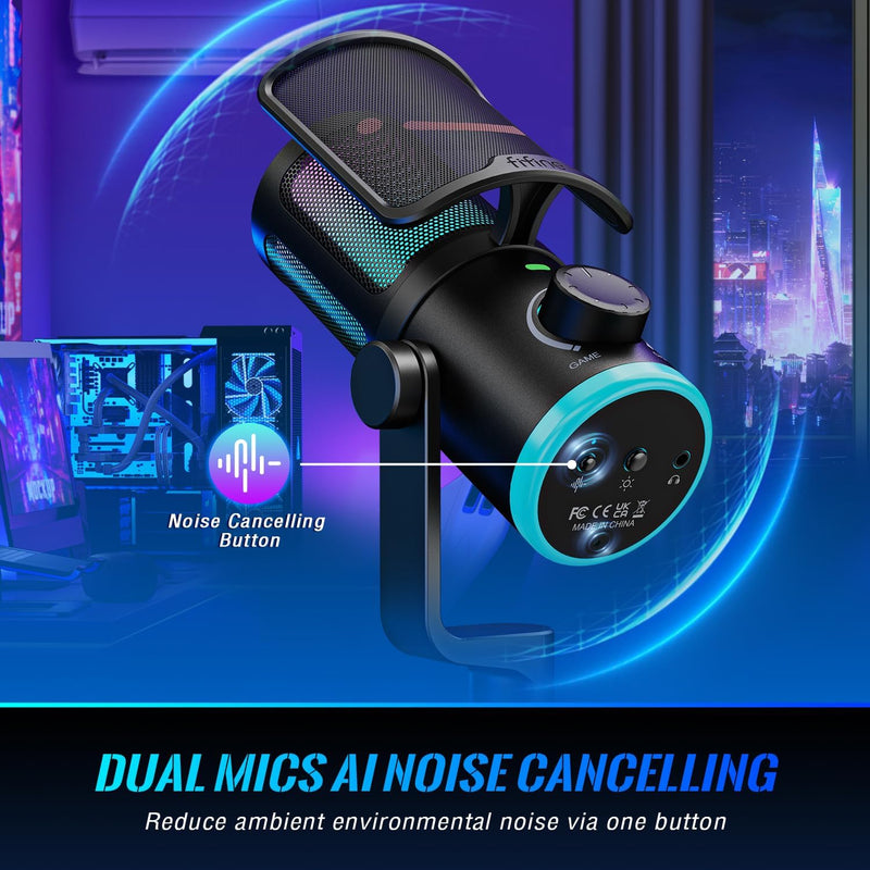 Ampligame AM6 - USB Gaming Microphone with Mute Button and Noise cancellation